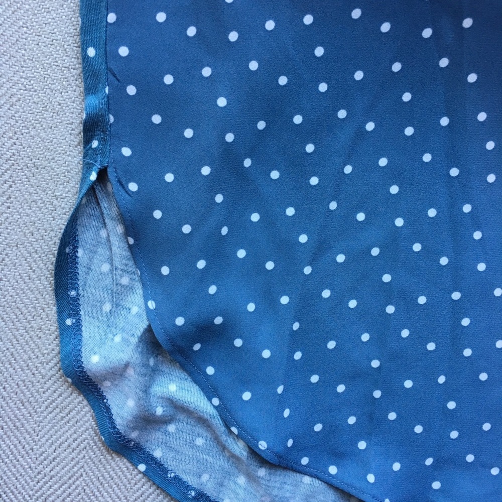 LOFT | Polkadot Crop-Sleeve Top | S - Picture 6 of 8